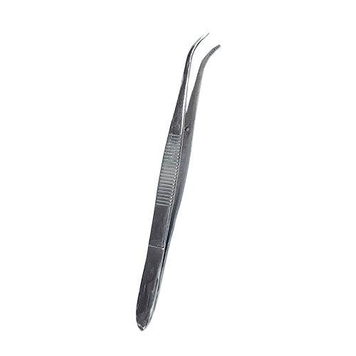 Curved Tip Tweezers, Bent Forceps, 4.5"