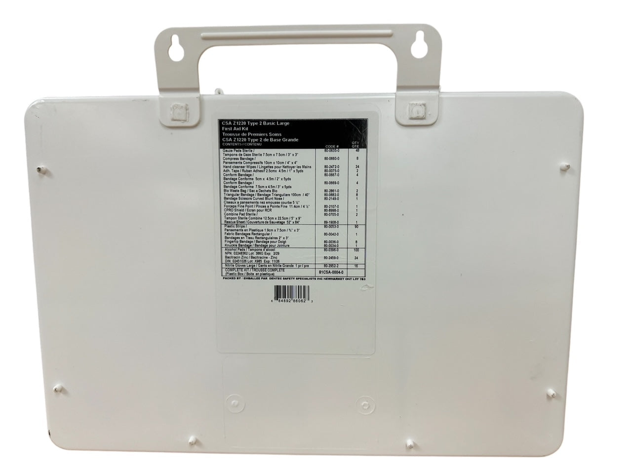 CSA Z1220 - 17 TYPE 2 LARGE FIRST AID KIT(51-100 Workers), Plastic Box